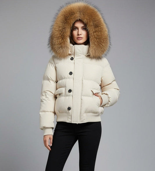WILLOW | CHAQUETA ACOLCHADA PREMIUM CON CAPUCHA DE PELO