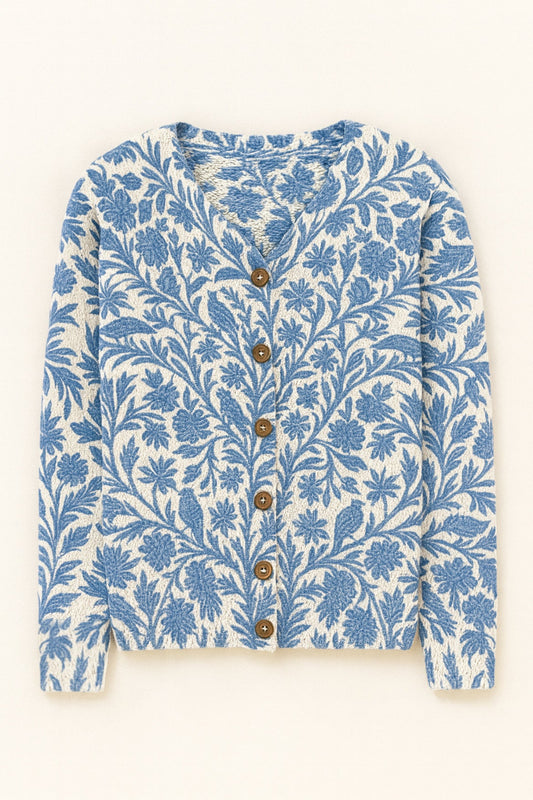 STIVAL FLORAL BLUE | CARDIGAN OLIVIA EXCLUSIVE