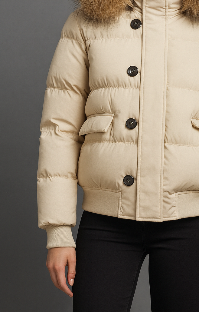WILLOW | CHAQUETA ACOLCHADA PREMIUM CON CAPUCHA DE PELO