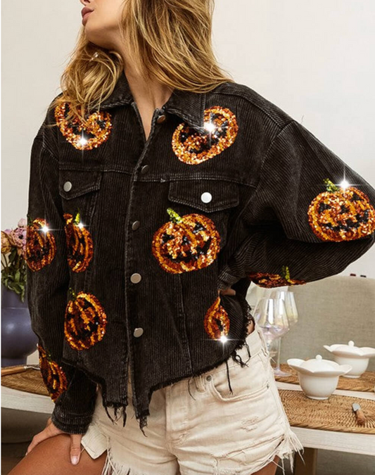 CHAQUETA VAQUERA CON LENTEJUELAS CALABAZAS