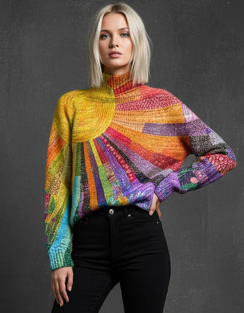 LILBETH | JERSEY DE CUELLO MULTICOLOR