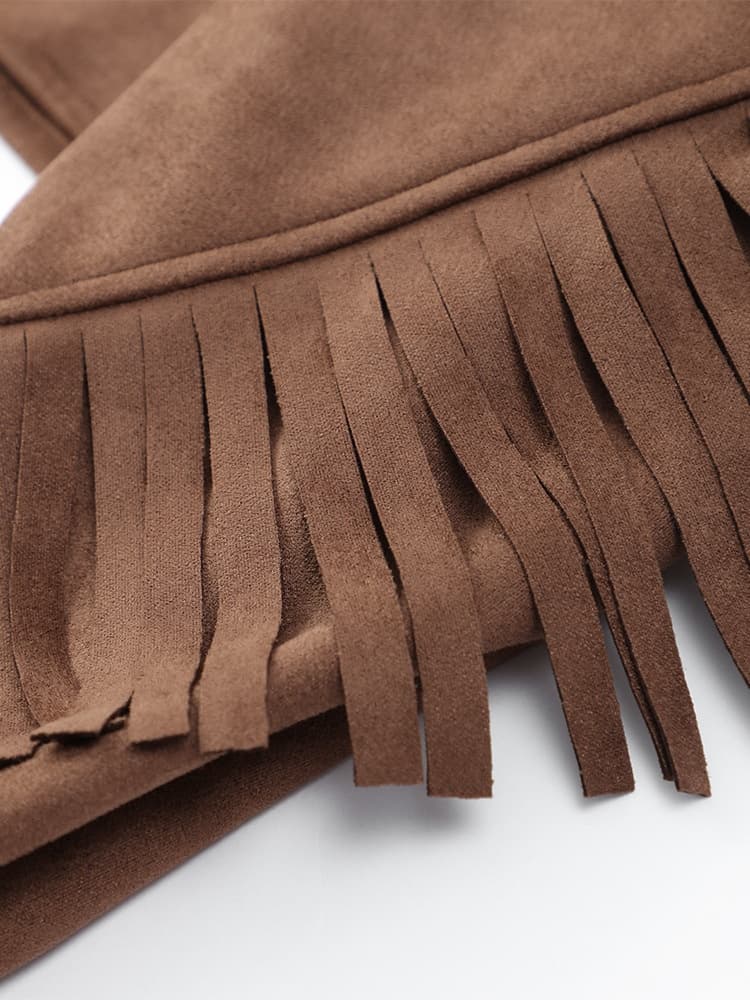 WESTERN SOUL | CHAQUETA DE ANTE EFECTO GAMUZA CON FLECOS