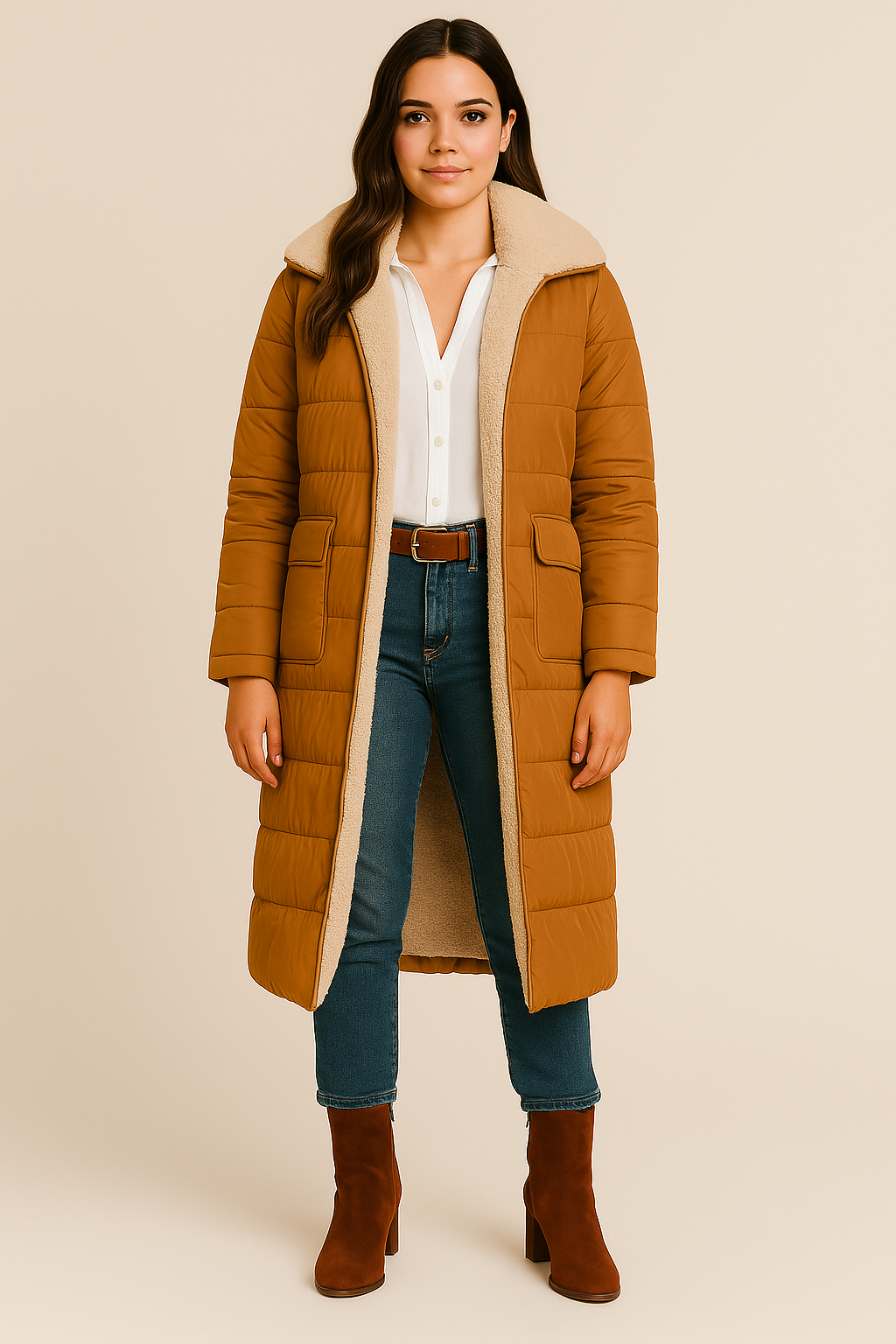 SHAIA | ABRIGO FORRADO CON BORREGUITO