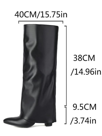 ELEGANTI | BOTAS DE TACÓN CUADRADOS EFECTO PANTALÓN