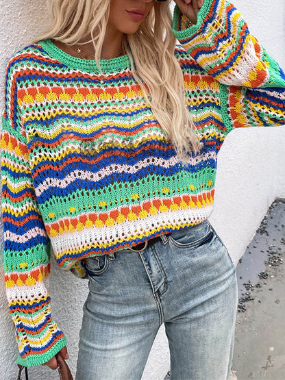 VIBES| JERSEY DE PUNTO MULTICOLOR EN TENDENCIA
