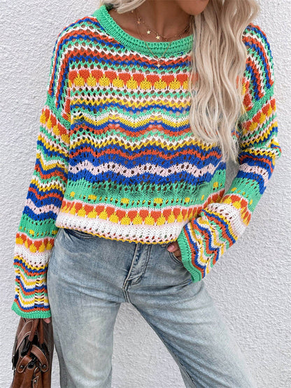 VIBES| JERSEY DE PUNTO MULTICOLOR EN TENDENCIA