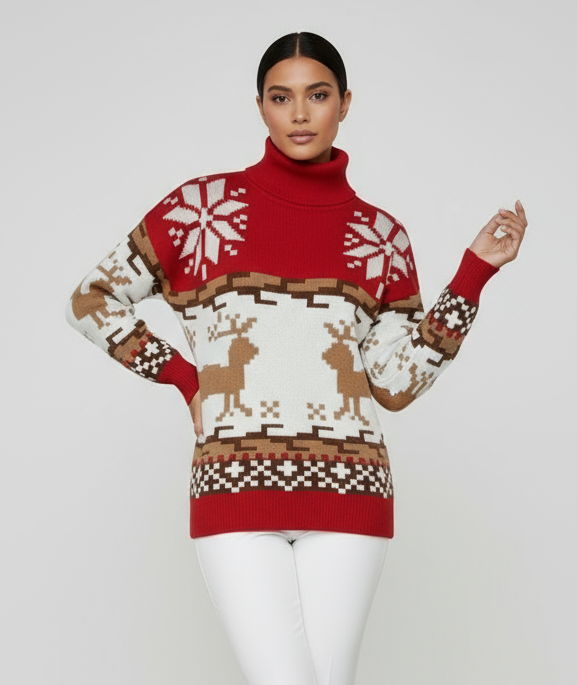 NORDIC WINTER | JERSEY NAVIDEÑO CON CUELLO VUELTO