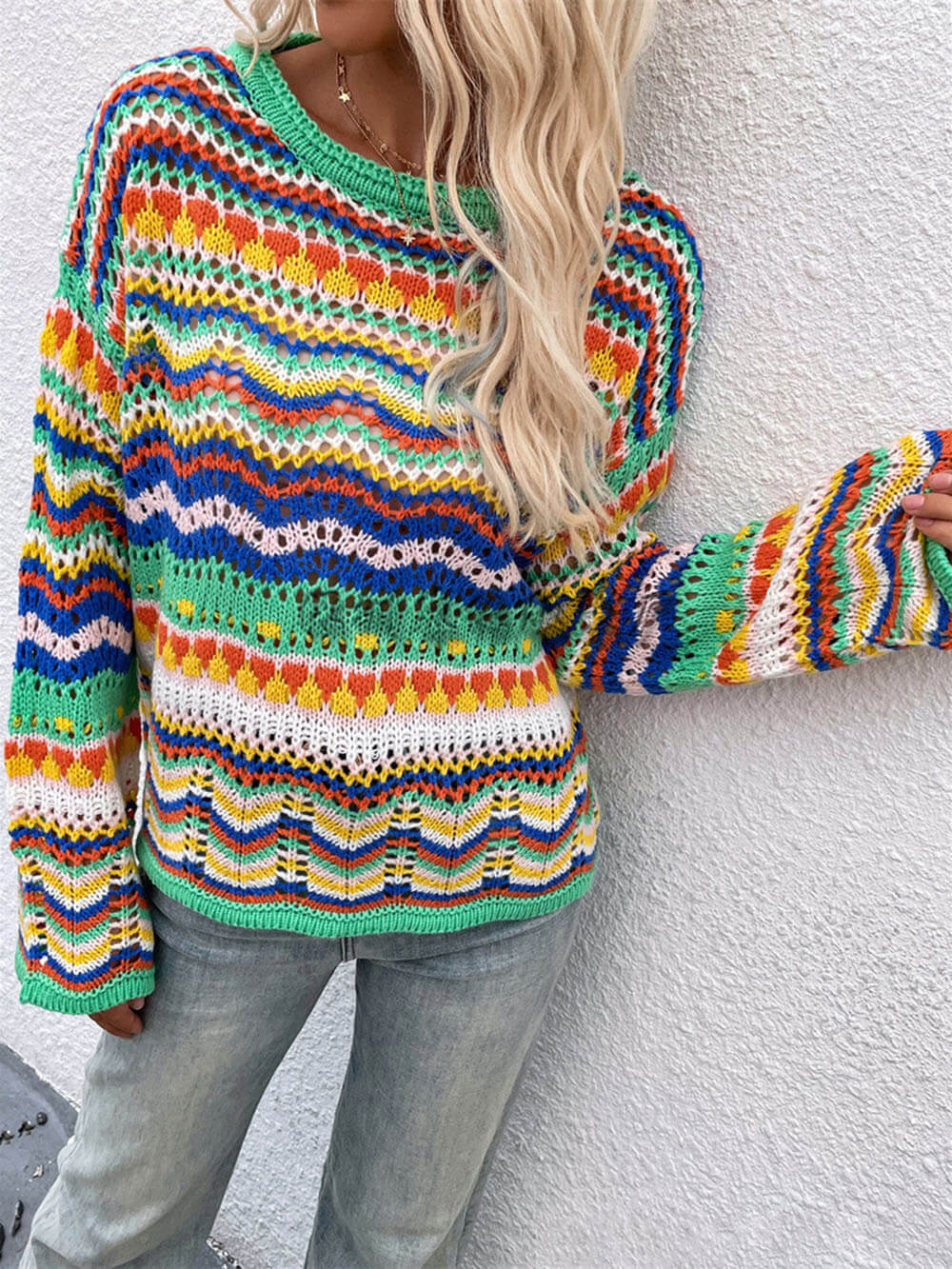 VIBES| JERSEY DE PUNTO MULTICOLOR EN TENDENCIA