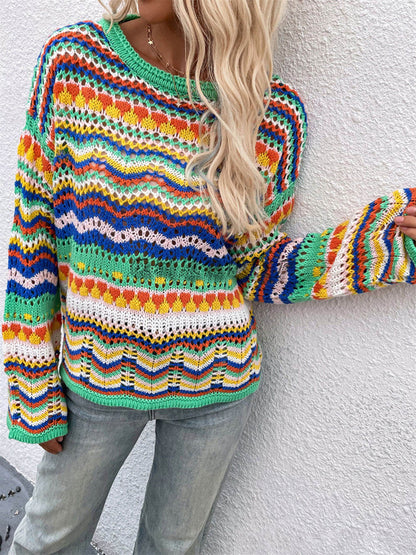 VIBES| JERSEY DE PUNTO MULTICOLOR EN TENDENCIA