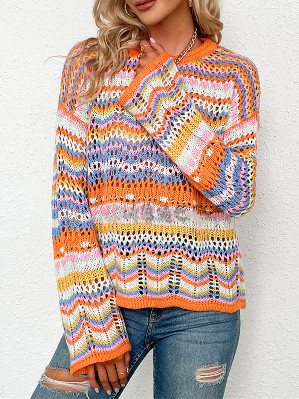 VIBES| JERSEY DE PUNTO MULTICOLOR EN TENDENCIA