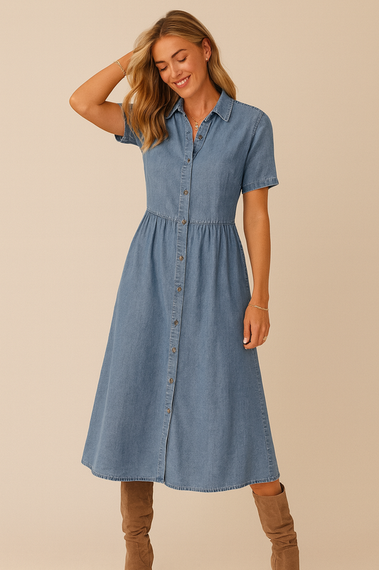 MAMBA | VESTIDO LARGO VAQUERO