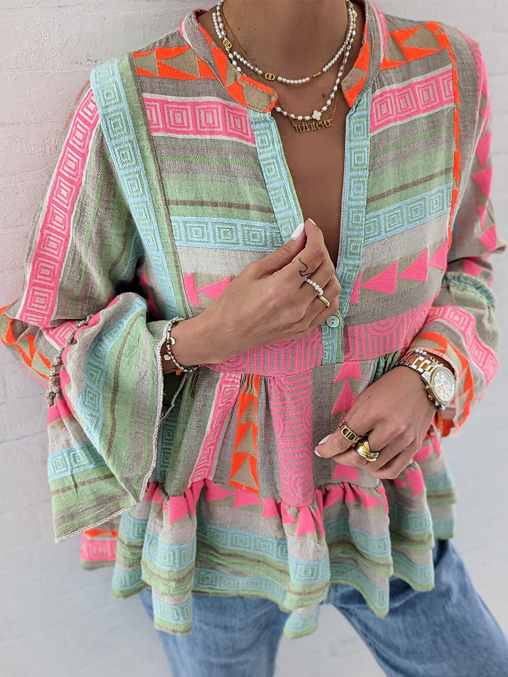 SUNSET | CAMISA BLUSA ESTILO ÉTNICO