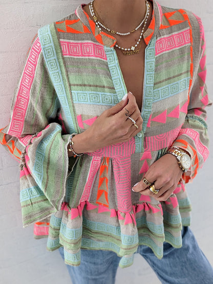 SUNSET | CAMISA BLUSA ESTILO ÉTNICO