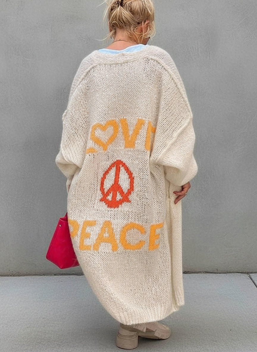 CARDIGAN LOVE AND PEACE