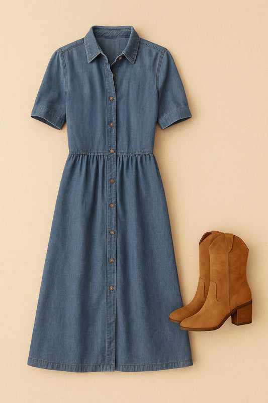 MAMBA | VESTIDO LARGO VAQUERO