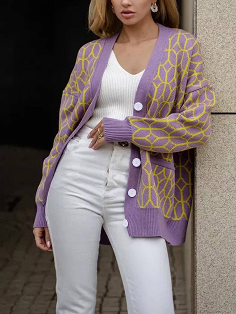 CARDIGAN VIOLET GEOMETRY
