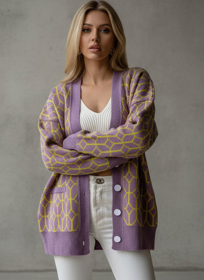 CARDIGAN VIOLET GEOMETRY