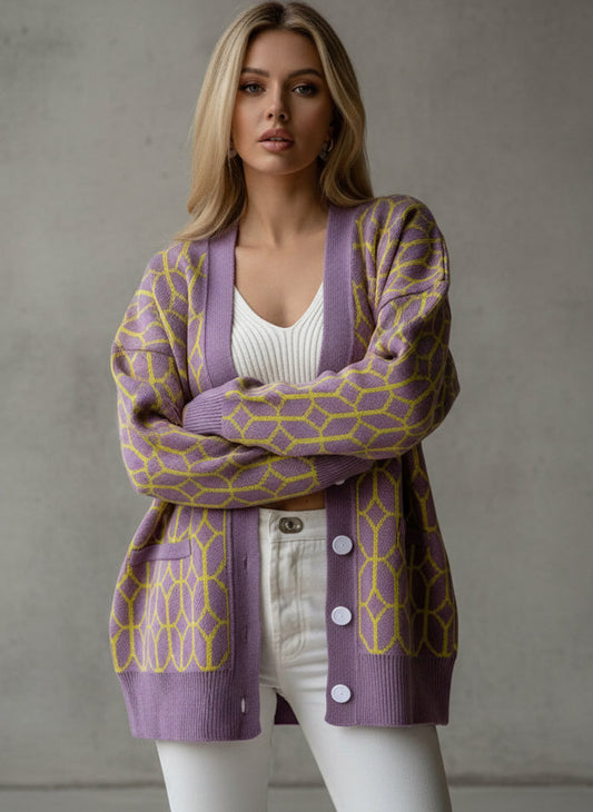 CARDIGAN VIOLET GEOMETRY