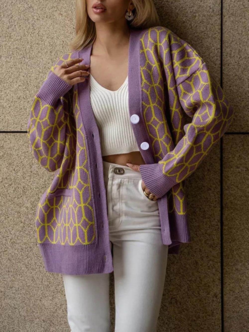 CARDIGAN VIOLET GEOMETRY