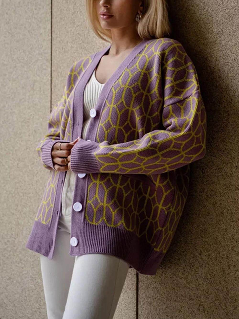 CARDIGAN VIOLET GEOMETRY