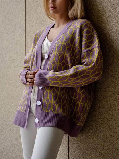 CARDIGAN VIOLET GEOMETRY