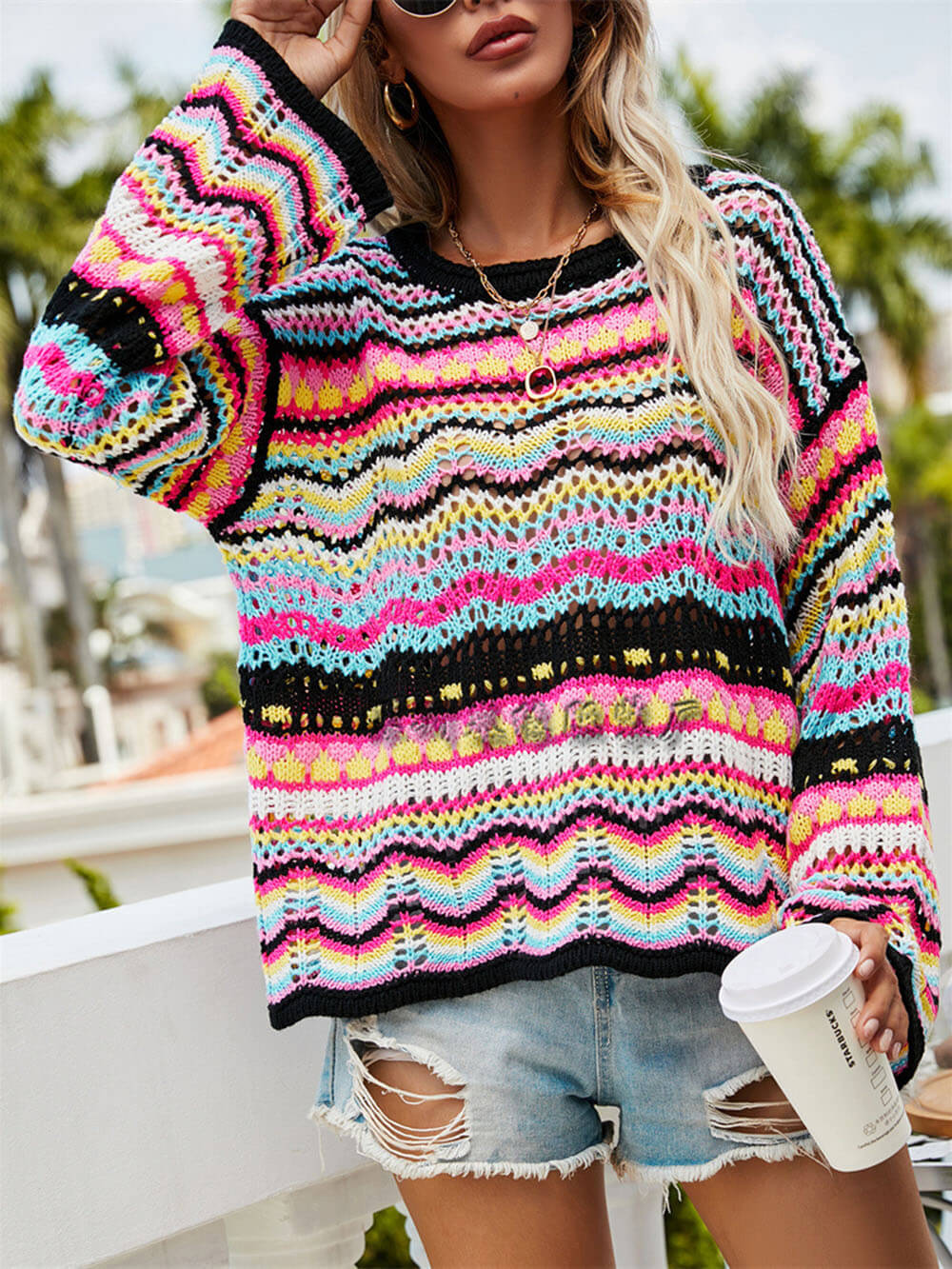 VIBES| JERSEY DE PUNTO MULTICOLOR EN TENDENCIA