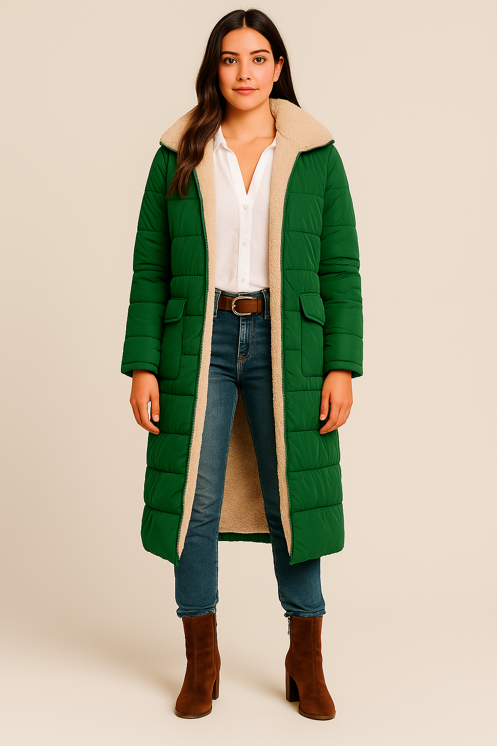 SHAIA | ABRIGO FORRADO CON BORREGUITO