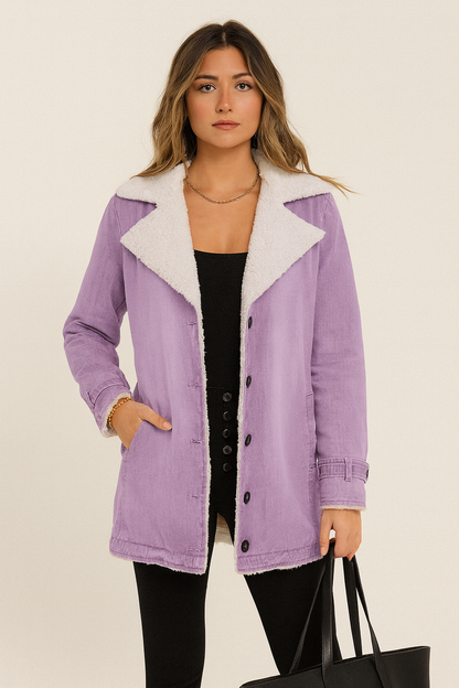 DILIANE | CHAQUETA OLIVIA CREATION CON BORREGUITO INTERIOR