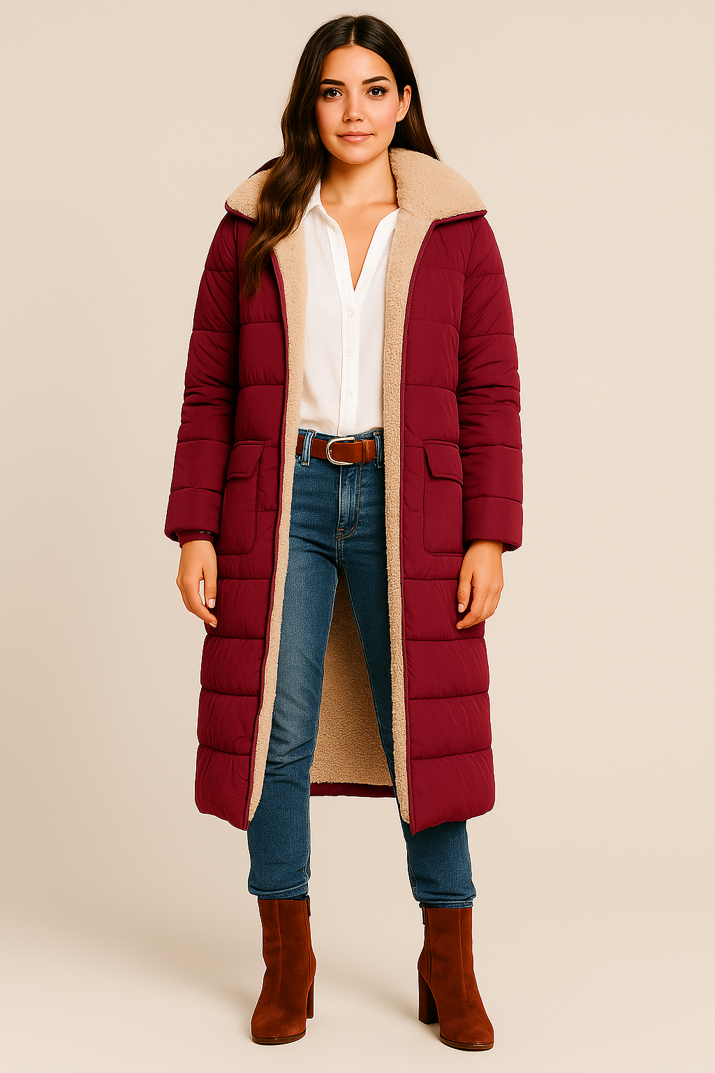 SHAIA | ABRIGO FORRADO CON BORREGUITO