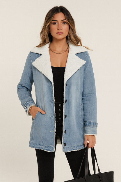 DILIANE | CHAQUETA OLIVIA CREATION CON BORREGUITO INTERIOR