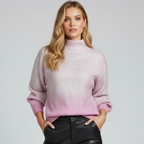 SHINE | JERSEY METALIZADO SUAVE CON CUELLO ALTO