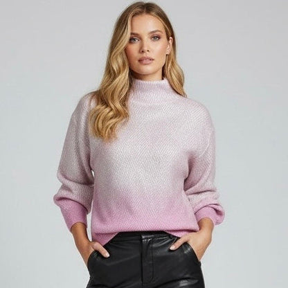 SHINE | JERSEY METALIZADO SUAVE CON CUELLO ALTO