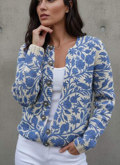 STIVAL FLORAL BLUE | CARDIGAN OLIVIA EXCLUSIVE
