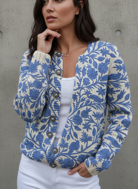 STIVAL FLORAL BLUE | CARDIGAN OLIVIA EXCLUSIVE