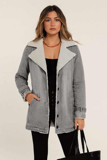 DILIANE | CHAQUETA OLIVIA CREATION CON BORREGUITO INTERIOR