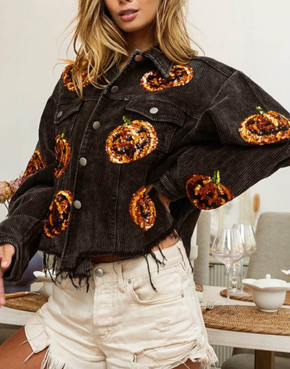 CHAQUETA VAQUERA CON LENTEJUELAS CALABAZAS