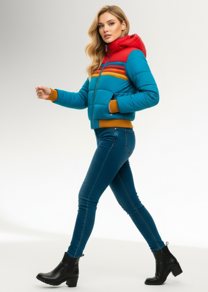 ALLEGRA | ABRIGO PLUMAS MULTICOLOR