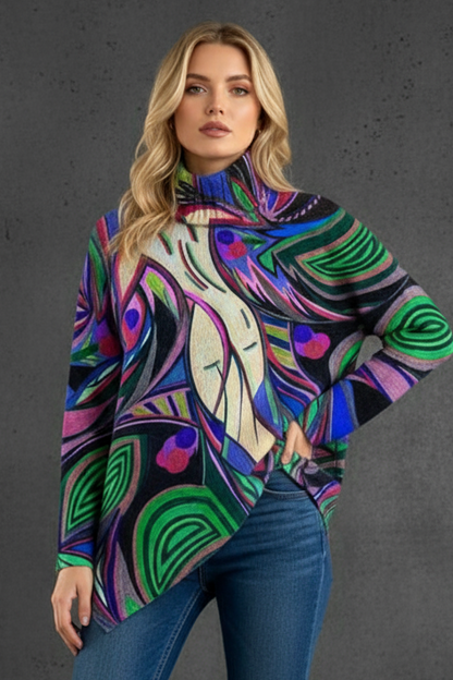 JERSEY DE CUELLO ALTO COLORIDO ABSTRACTO