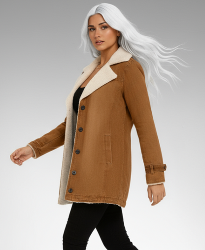 DILIANE | CHAQUETA OLIVIA CREATION CON BORREGUITO INTERIOR