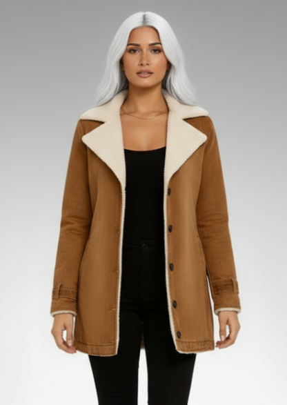 DILIANE | CHAQUETA OLIVIA CREATION CON BORREGUITO INTERIOR