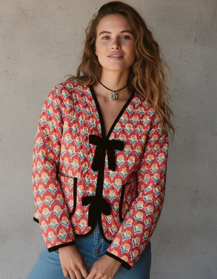 PARISIAN | CHAQUETA ACOLCHADA CON LAZOS