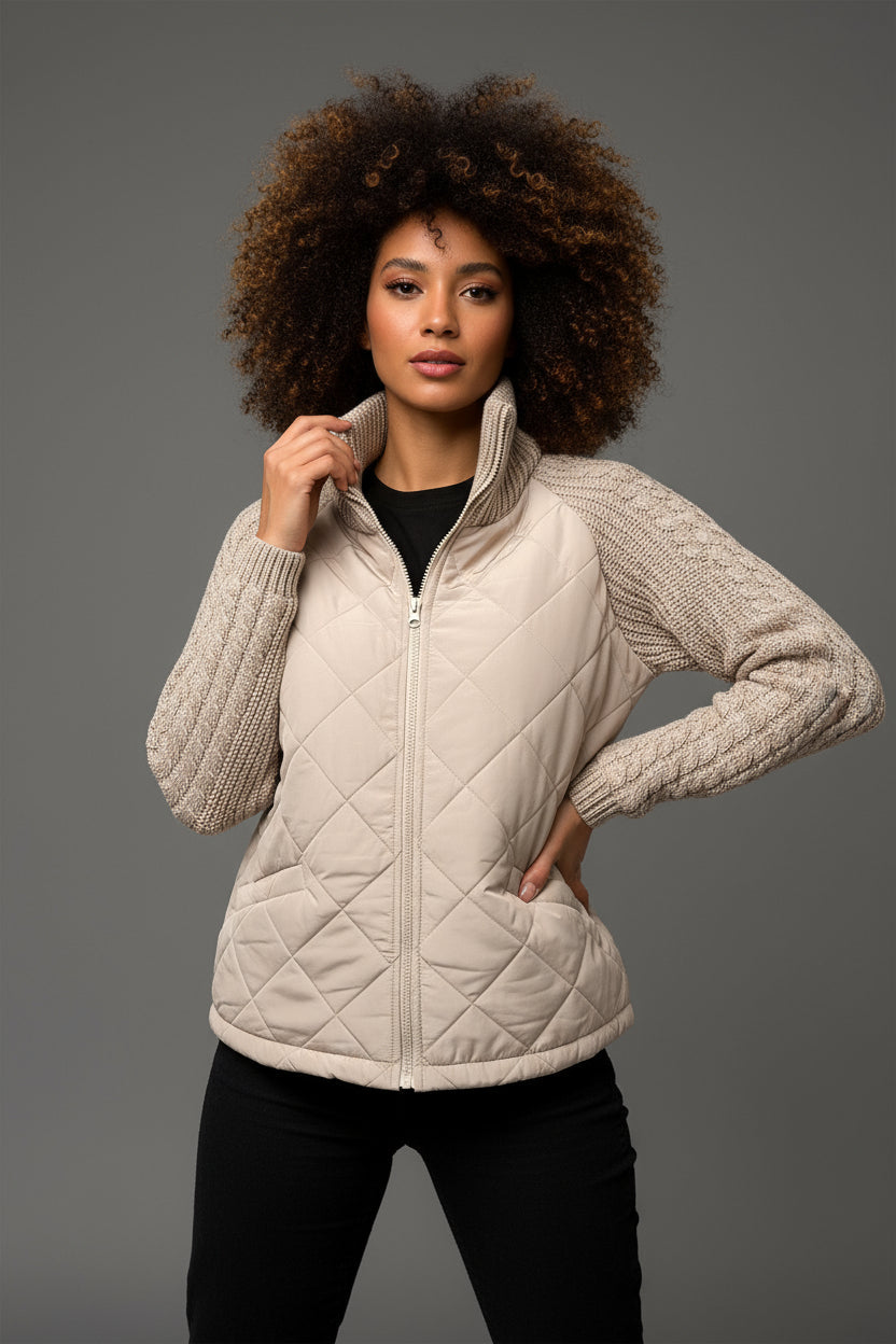 PARIS | CHAQUETA ACOLCHADA CON MANGAS DE PUNTO