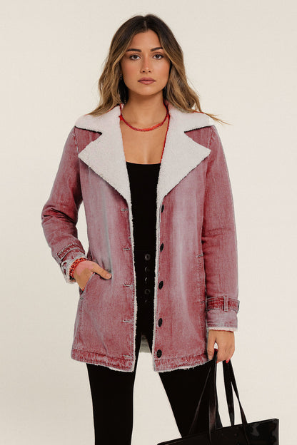 DILIANE | CHAQUETA OLIVIA CREATION CON BORREGUITO INTERIOR