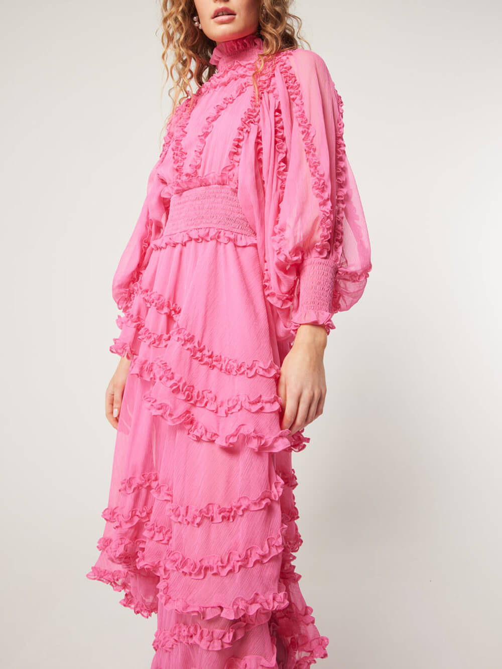FLORENCE | VESTIDO DE VOLANTES ROSA