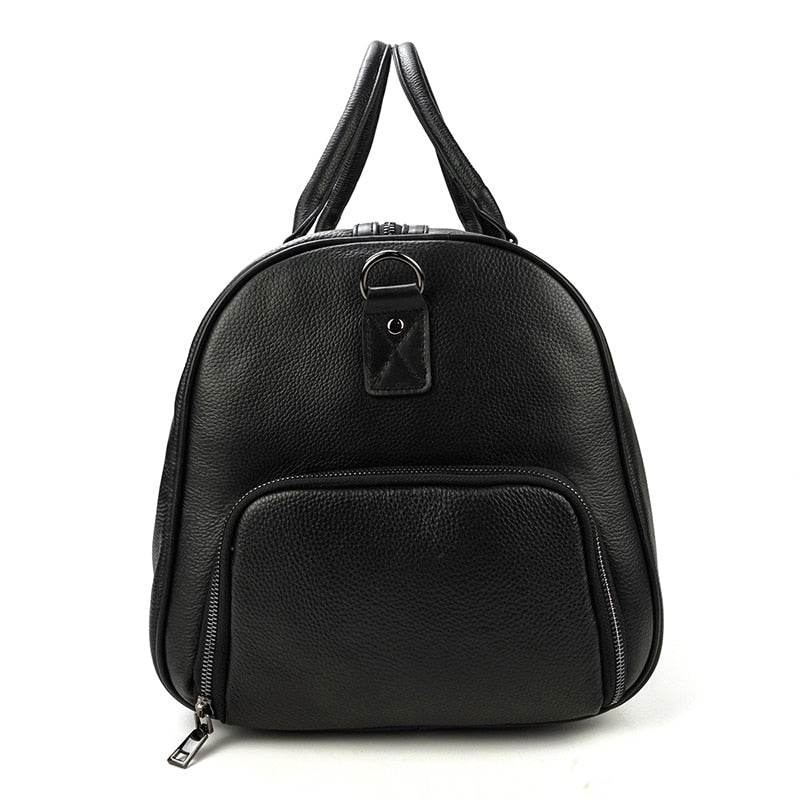 BACKPACK | BOLSO DE VIAJE NEGRO DE CUERO