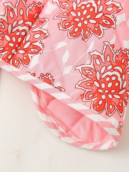 PINK BLUSH | CHALECO ACOLCHADO FLORAL CON LAZOS