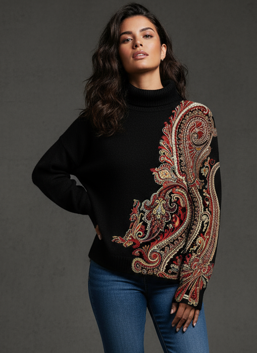 JERSEY DE CUELLO ALTO NEGRO DRAGÓN