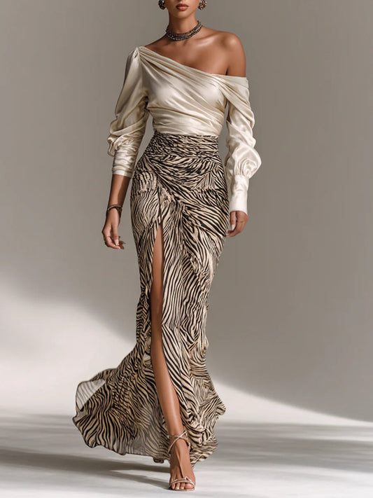 MARFIL | CONJUNTO SATINADO CEBRA