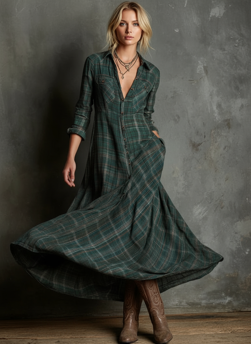 MANHATAN | VESTIDO CAMISERO CUADROS