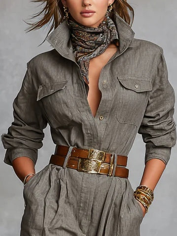 MUSE | MONO CAMISERO ELEGANTE GRIS